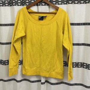 Volcom Yellow Raglan Crew Neck Pullover Sweatshirt Women's Small Y2K